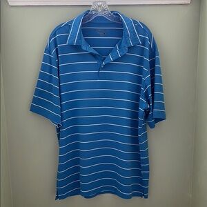 Men's Blue Striped Polo Shirt